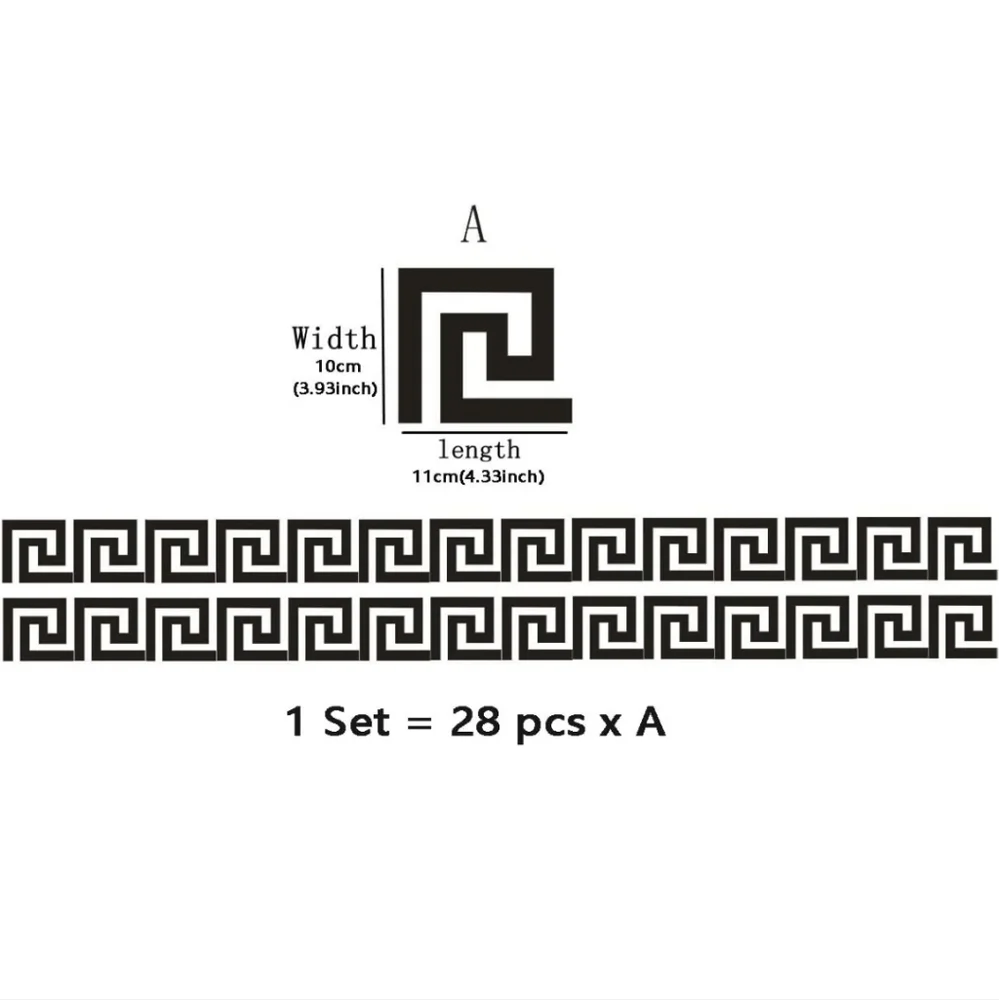 DIY 3D Acrylic Maze Pattern Border Ceiling Stickers Mirror Effects 28 Count Pack
